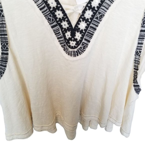 Free People Womens M Cream Linen Blend Ecru Combo - Picture 4 of 9